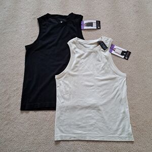 Spyder Set Of 2 Womens Tank Tops Size XS Activewear Black Cream NWT